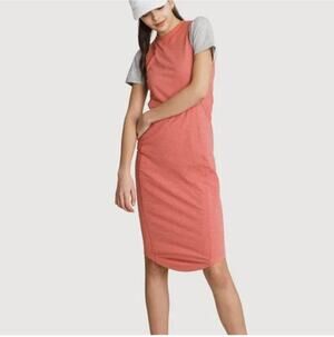Kit and Ace Mock Neck Sleeveless Athletic Midi Dress, Pink